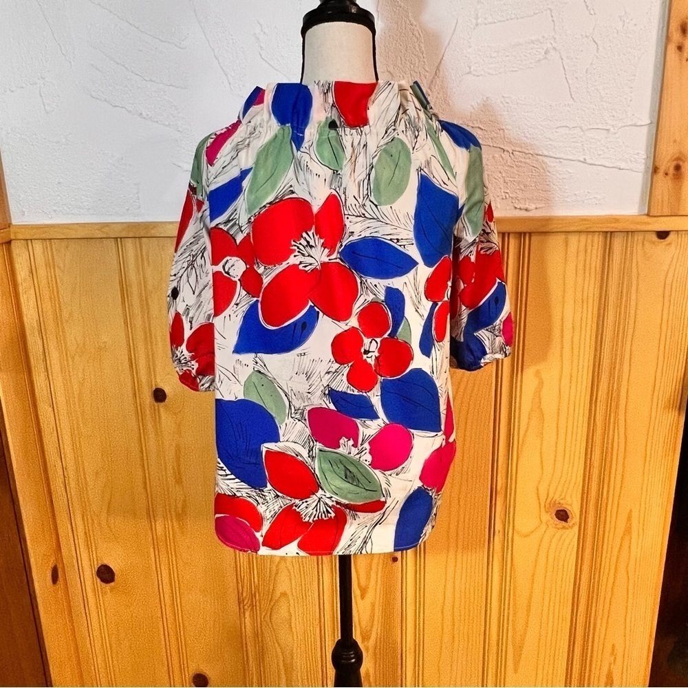 Sara Campbell Colorful Cotton Print Top Sz-XS - Picture 5 of 10